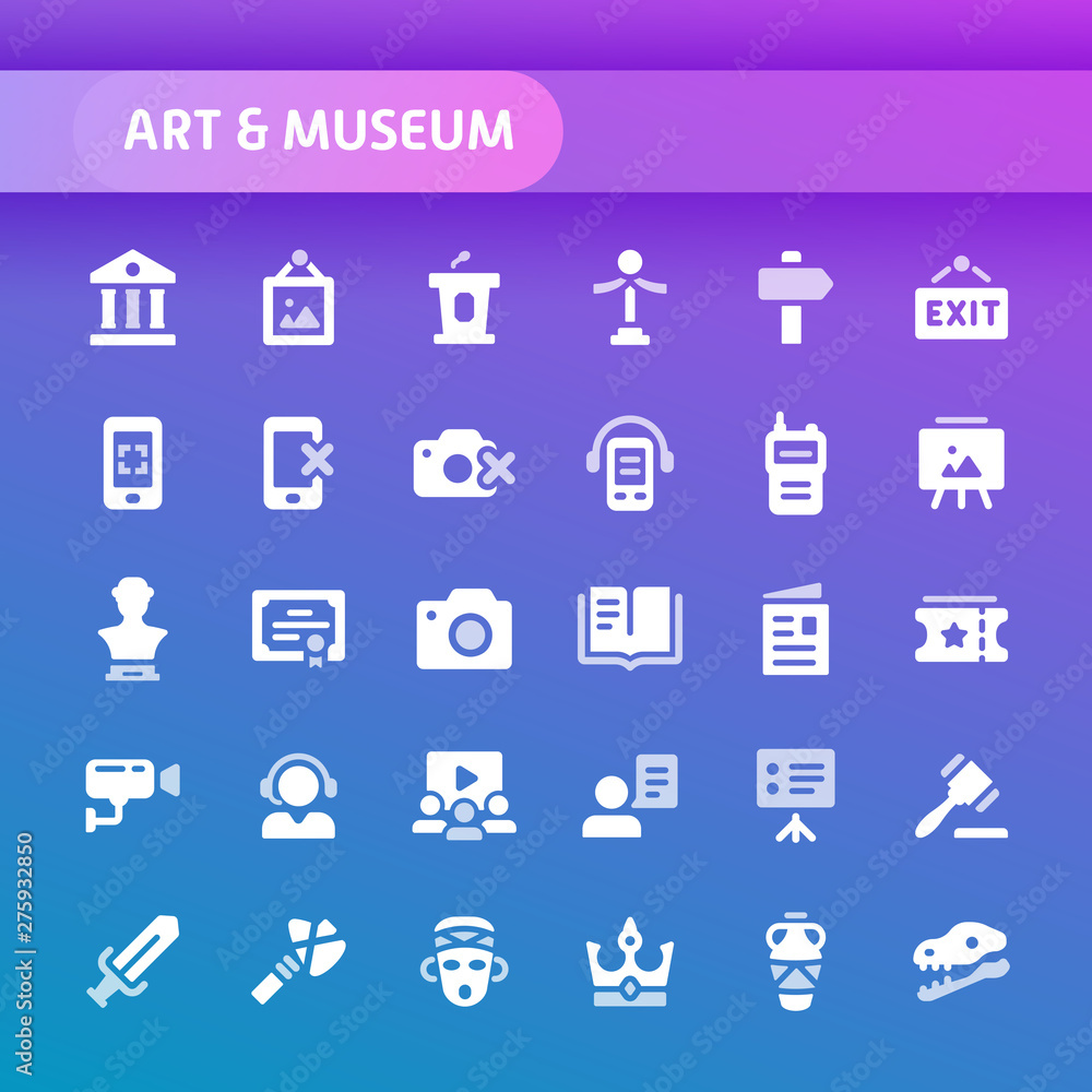 Art & Museum Vector Icon Set.