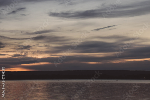 sunset over the river