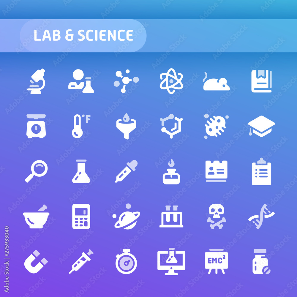 Lab & Science Vector Icon Set.