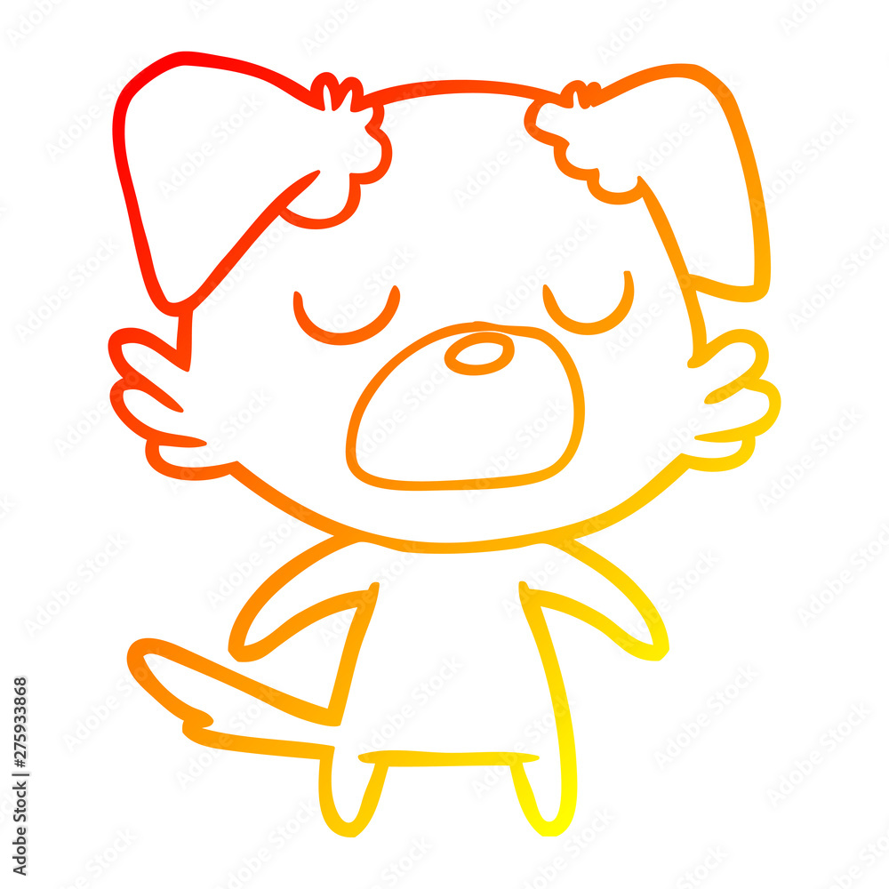 Obraz premium warm gradient line drawing cartoon dog