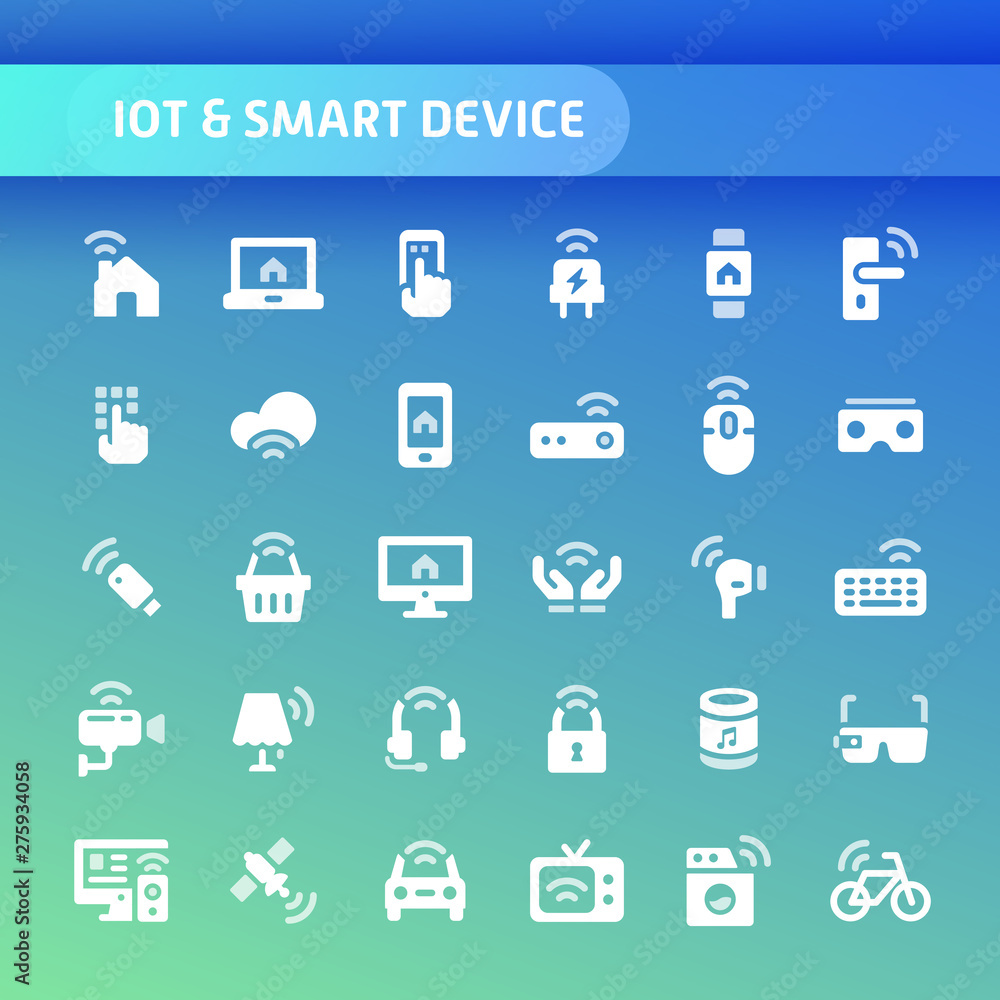 IOT & Smart Device Vector Icon Set.