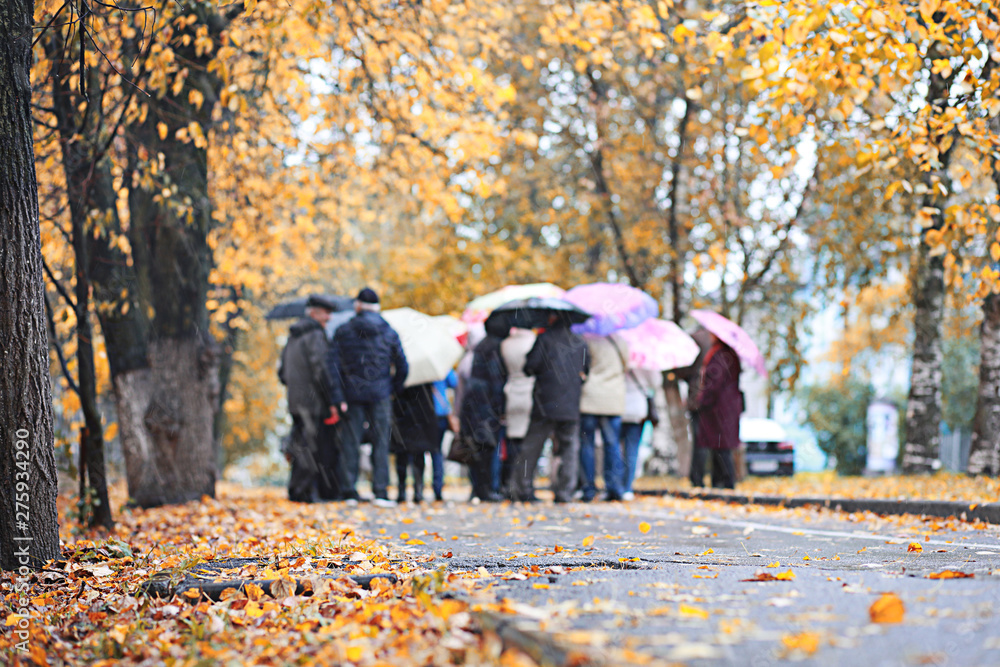 Fototapeta premium Autumn rain in the park