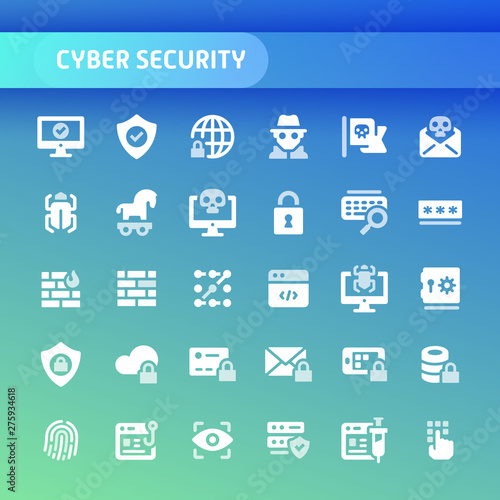 Cyber Security Vector Icon Set.