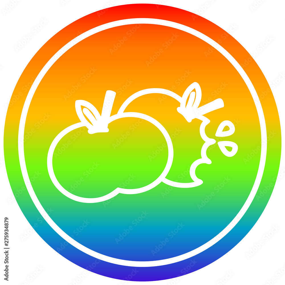 bitten apples circular in rainbow spectrum bitten apples circular in rainbow spectrum