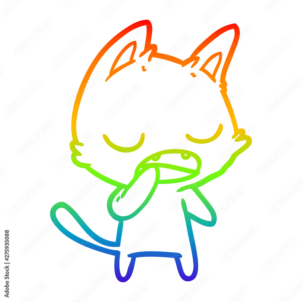 rainbow gradient line drawing talking cat cartoon rainbow gradient line drawing talking cat cartoon