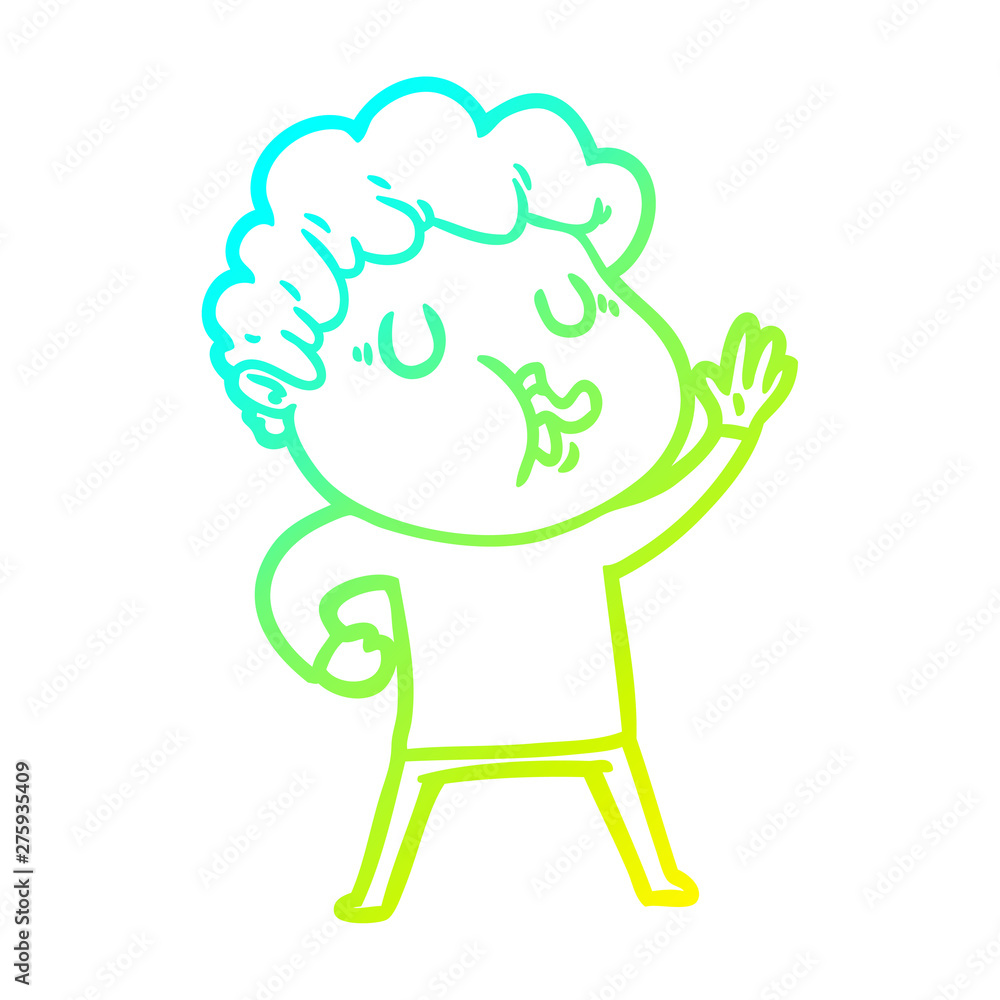 cold gradient line drawing cartoon man singing cold gradient line drawing cartoon man singing