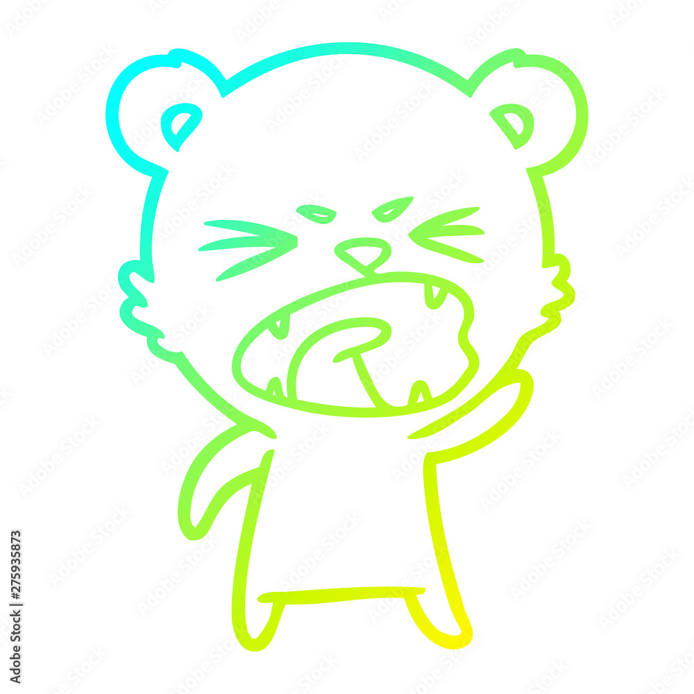 cold gradient line drawing angry cartoon polar bear cold gradient line drawing angry cartoon polar bear