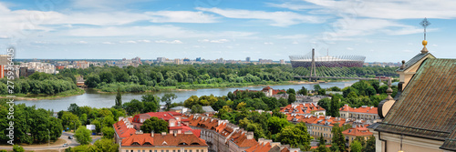 Warsaw Panorama Along Vistula River In Poland