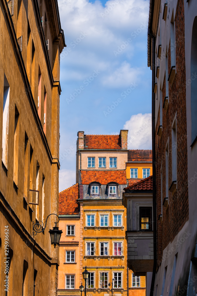 Old Town Houses of Warsaw in Poland