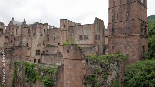 HEIDELBERG, GERMANY - JUNE 16, 2019: ruins inside the castle grounds of Heidelberg