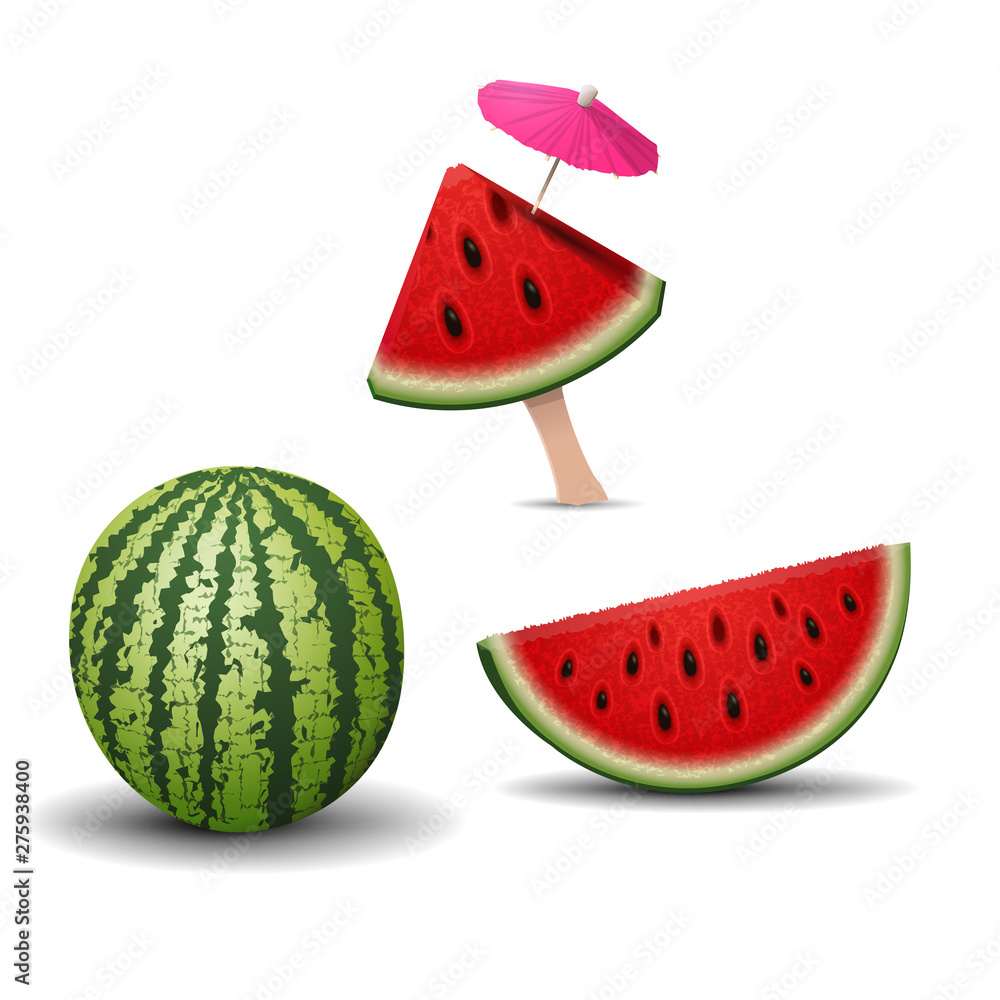 Pieces of watermelon isolated on white background for your creativity Pieces of watermelon isolated on white background for your creativity