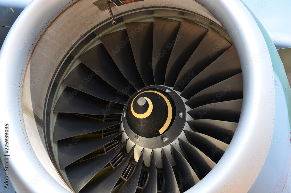 Fototapeta premium Aircraft turbine detail. Fan and cone system.