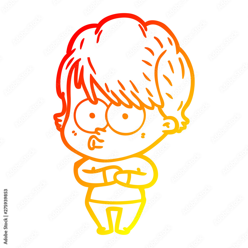 warm gradient line drawing cartoon woman warm gradient line drawing cartoon woman