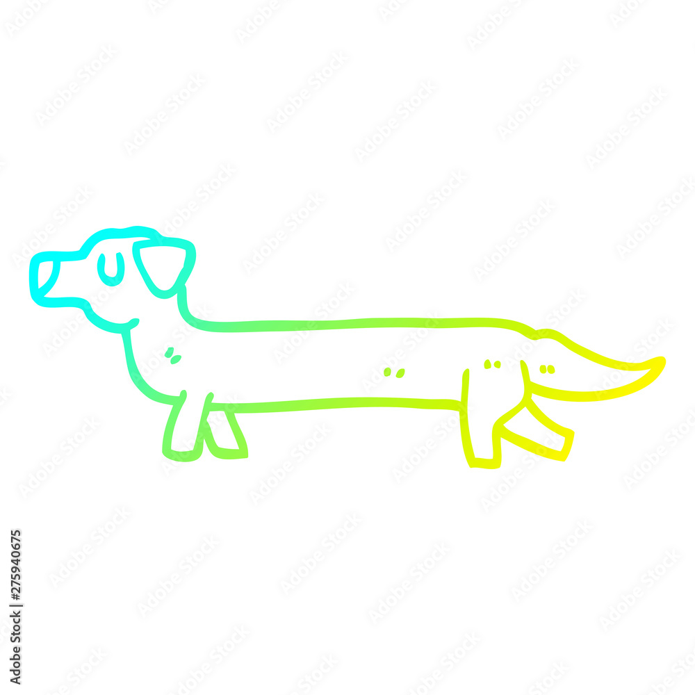 cold gradient line drawing cartoon dachshund cold gradient line drawing cartoon dachshund