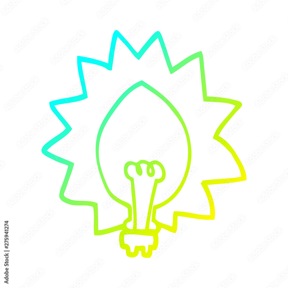 cold gradient line drawing cartoon light bulb cold gradient line drawing cartoon light bulb
