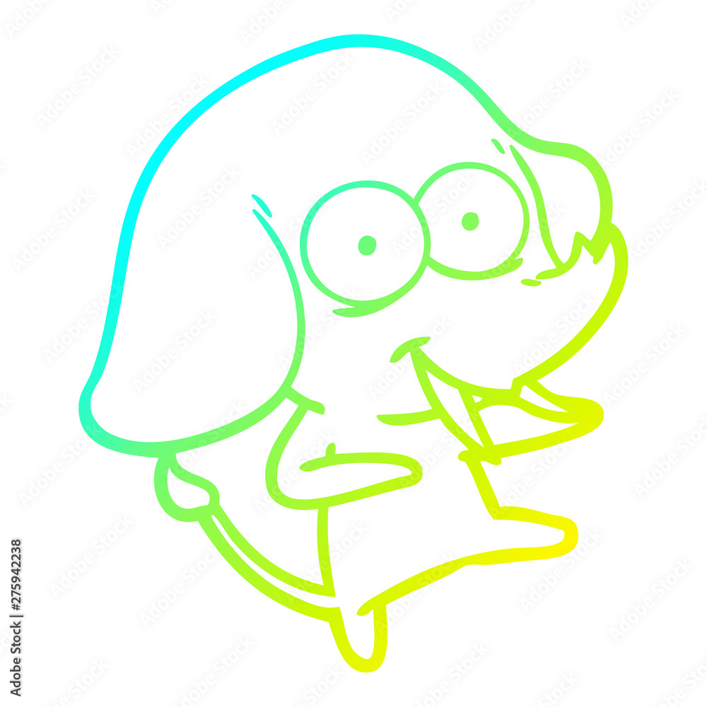 cold gradient line drawing happy cartoon elephant cold gradient line drawing happy cartoon elephant