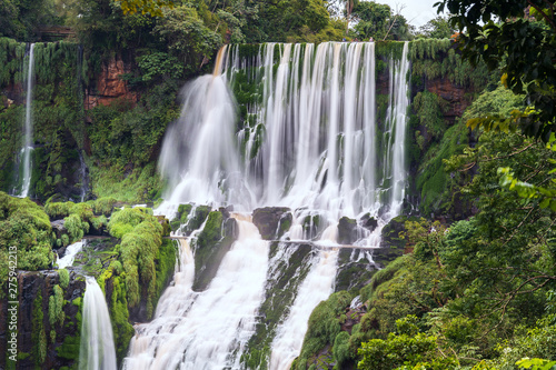 Landscape with the Iguazu waterfalls in Argentina, one of the Largest waterfalls in the world.