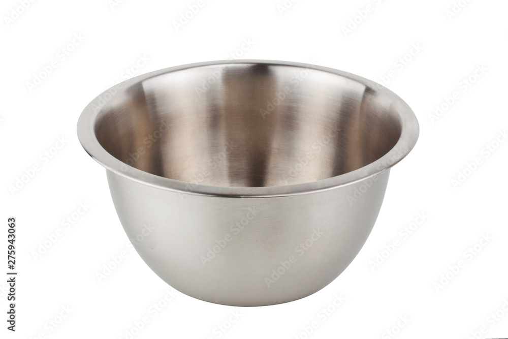 Stainless steel mixing bowl isolated on white background Stainless steel mixing bowl isolated on white background