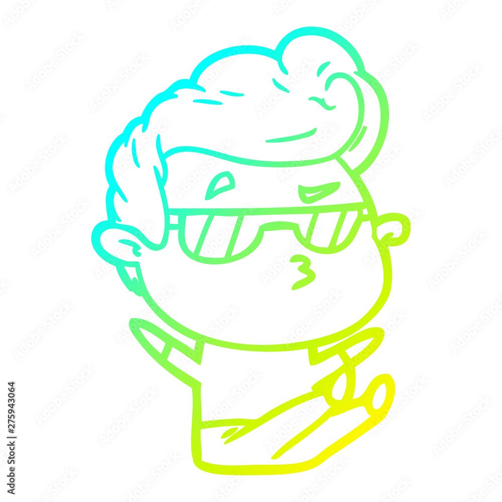 cold gradient line drawing cartoon cool guy cold gradient line drawing cartoon cool guy
