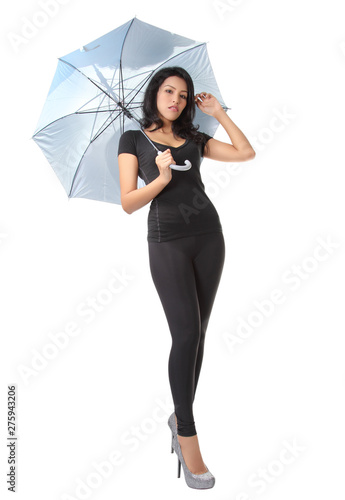 asian woman holding umbrella