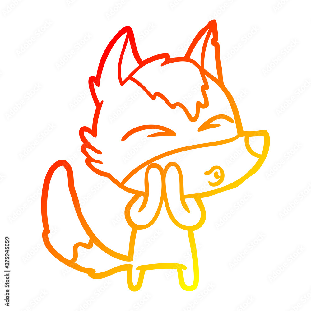 warm gradient line drawing cartoon wolf whistling warm gradient line drawing cartoon wolf whistling