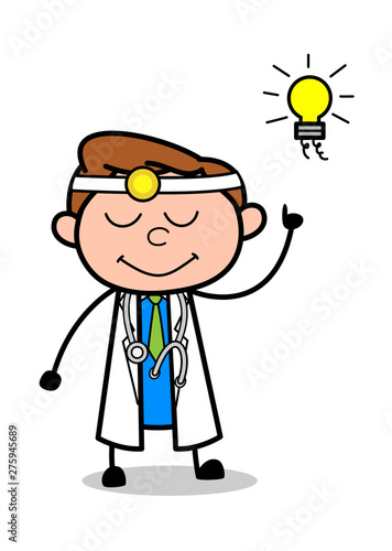Presenting a Idea - Professional Cartoon Doctor Vector Illustration