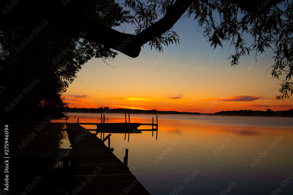 sunrise on lake