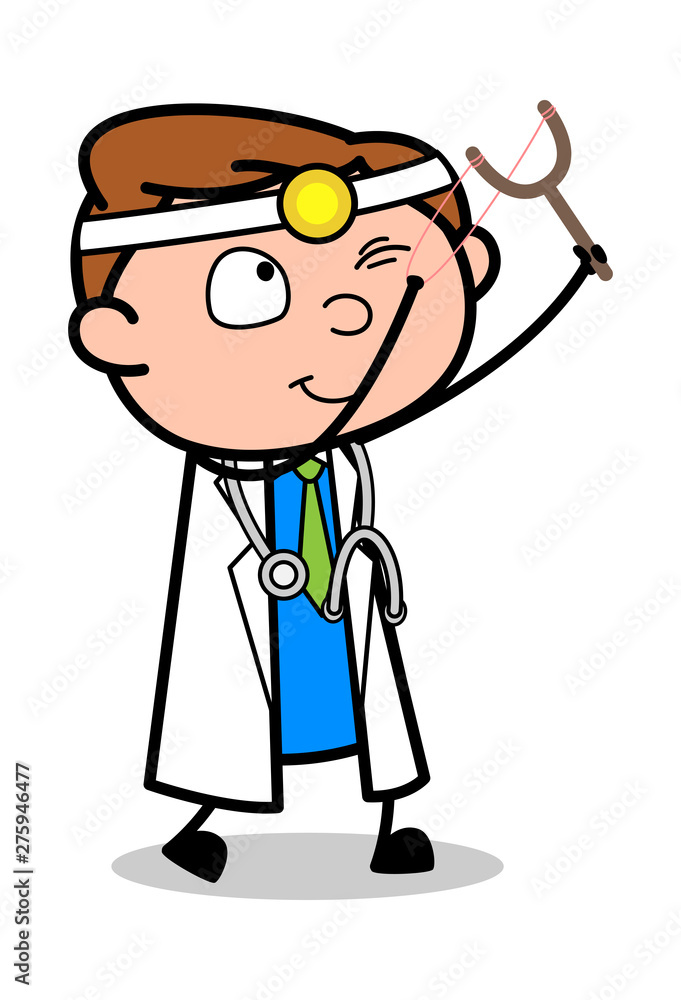 Target with Slingshot - Professional Cartoon Doctor Vector Illustration Target with Slingshot - Professional Cartoon Doctor Vector Illustration
