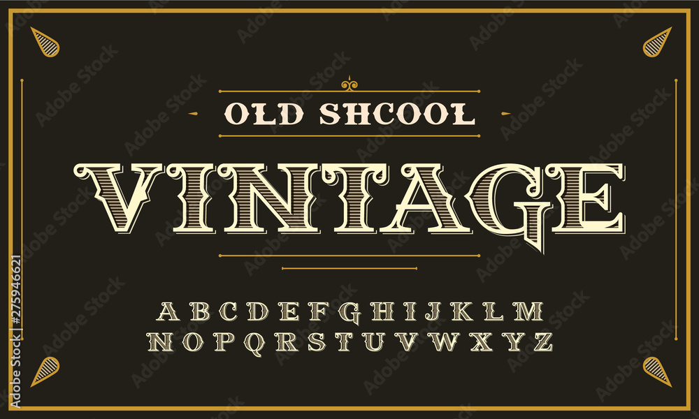 Plakat Vintage decorative font.
