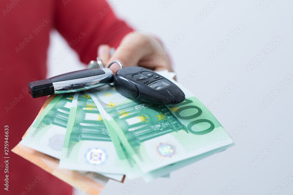 Car and insurance concept money Car and insurance concept money