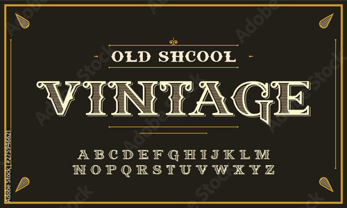 Vintage decorative font.