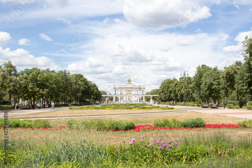  Russia, Moscow:The main entrance to the Exhibition Centre VDNKh. photo