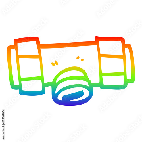 rainbow gradient line drawing cartoon isolator valve