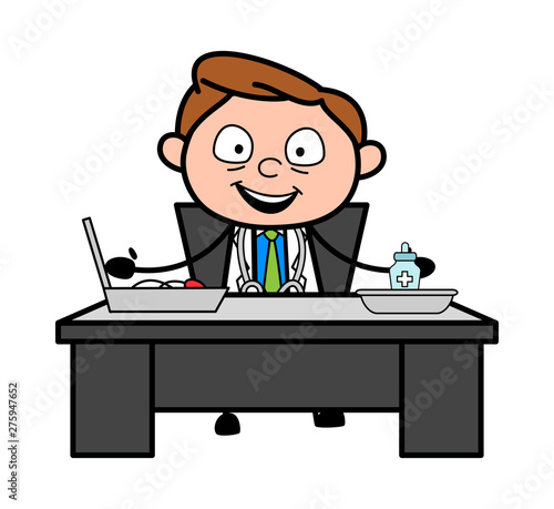 Doctor Giving Advise for Disease - Professional Cartoon Doctor Vector Illustration