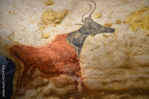 VACHE A TETE NOIRE GROTTE DE LASCAUX II PÉRIGORD NOIR DORDOGNE FRANCE 
