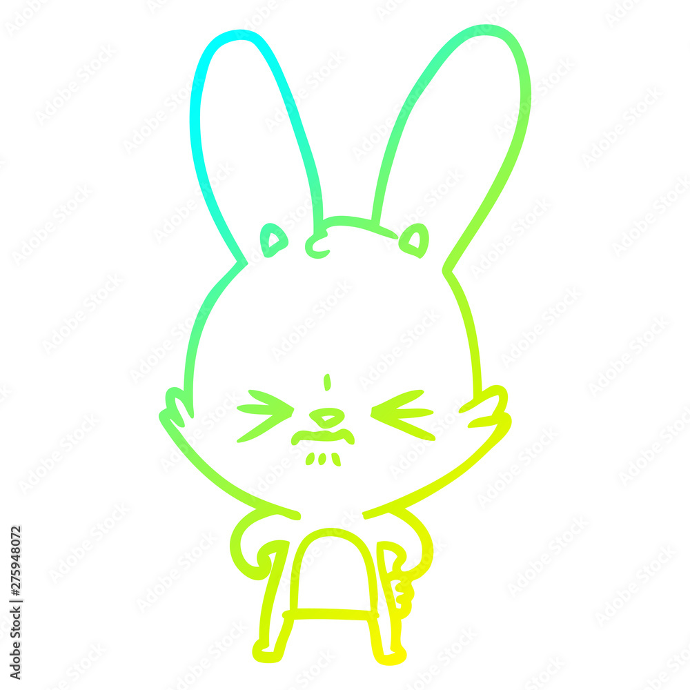 cold gradient line drawing cute cartoon rabbit cold gradient line drawing cute cartoon rabbit