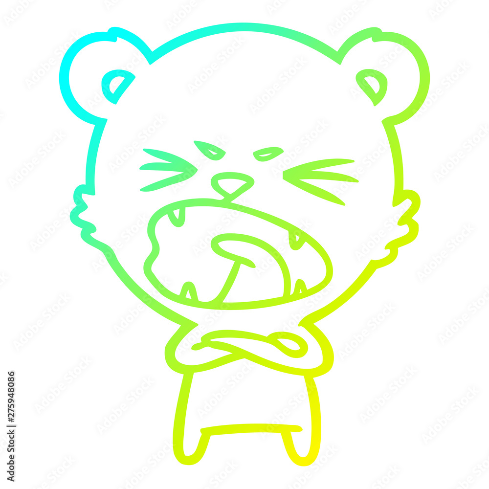 cold gradient line drawing angry cartoon polar bear cold gradient line drawing angry cartoon polar bear