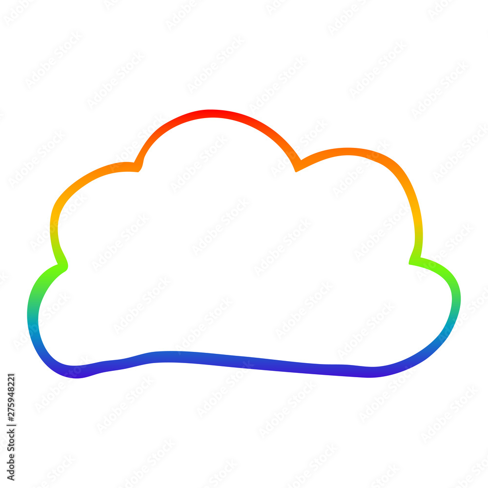 rainbow gradient line drawing cartoon weather cloud rainbow gradient line drawing cartoon weather cloud