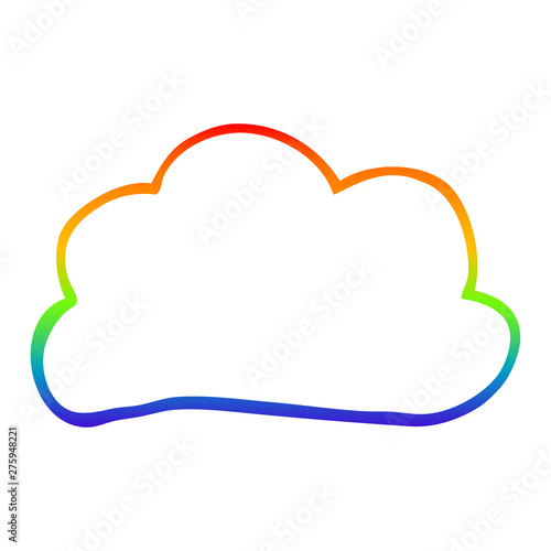 rainbow gradient line drawing cartoon weather cloud