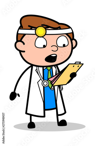 Announcing Medical Result - Professional Cartoon Doctor Vector Illustration
