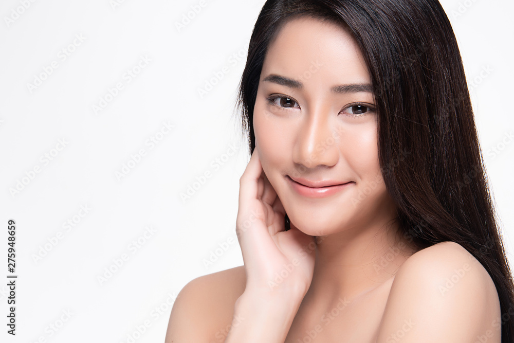 Beautiful Young Asian Woman with Clean Fresh Skin, Beautiful Young Asian Woman with Clean Fresh Skin,
