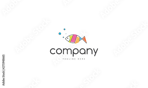 Vector logo on which the abstract image of fish.
