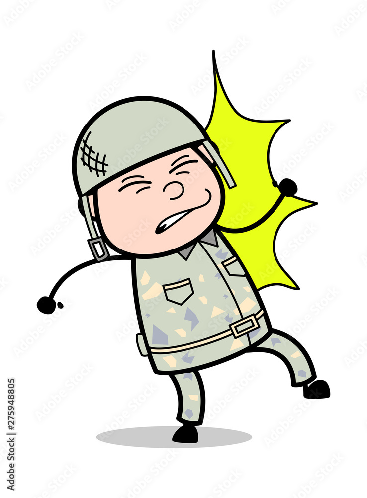 Got Hitted - Cute Army Man Cartoon Soldier Vector Illustration Got Hitted - Cute Army Man Cartoon Soldier Vector Illustration