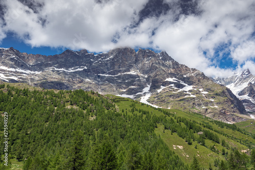 Alpine landscape near Breuil Cervinia, Italy.