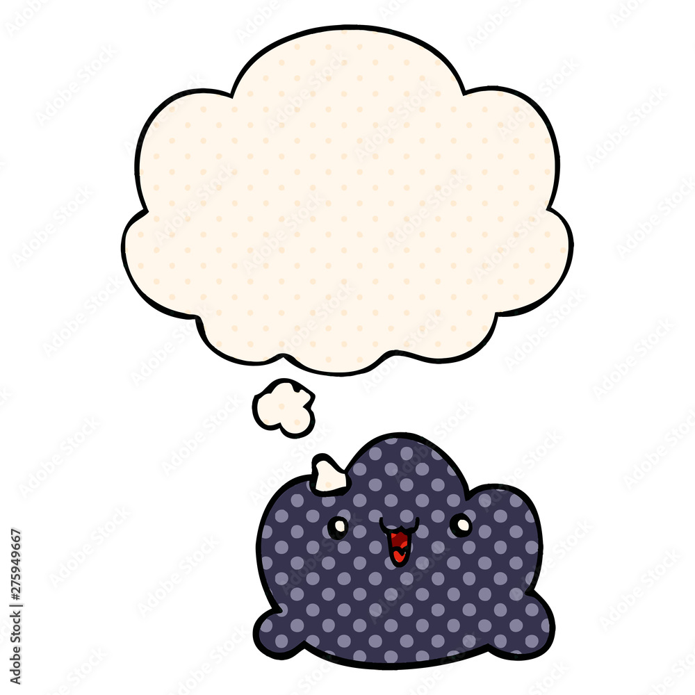cartoon cloud and thought bubble in comic book style cartoon cloud and thought bubble in comic book style