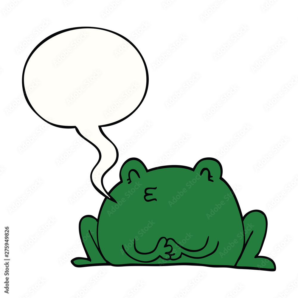 cute cartoon frog and speech bubble cute cartoon frog and speech bubble