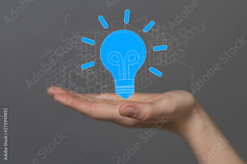 Bright idea in hand concept design art.