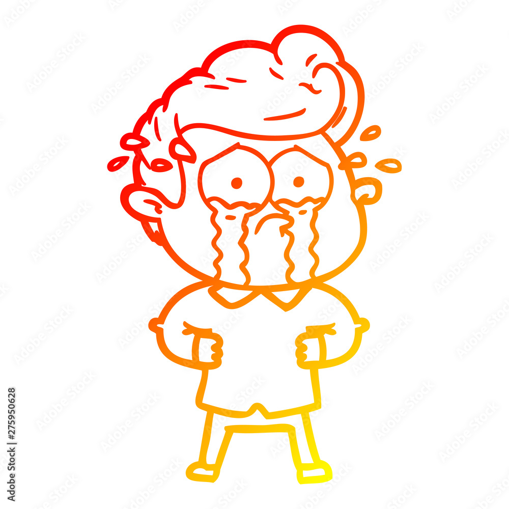 warm gradient line drawing cartoon crying man with hands on hips warm gradient line drawing cartoon crying man with hands on hips