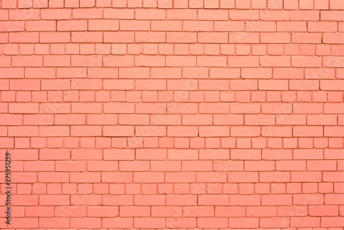 Salmon color brick wall