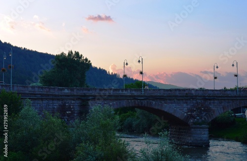 old stone bridge in the evening